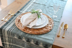 Bhujodi Table Runner - Blue Gray/Multicolor - Maple Village Lane