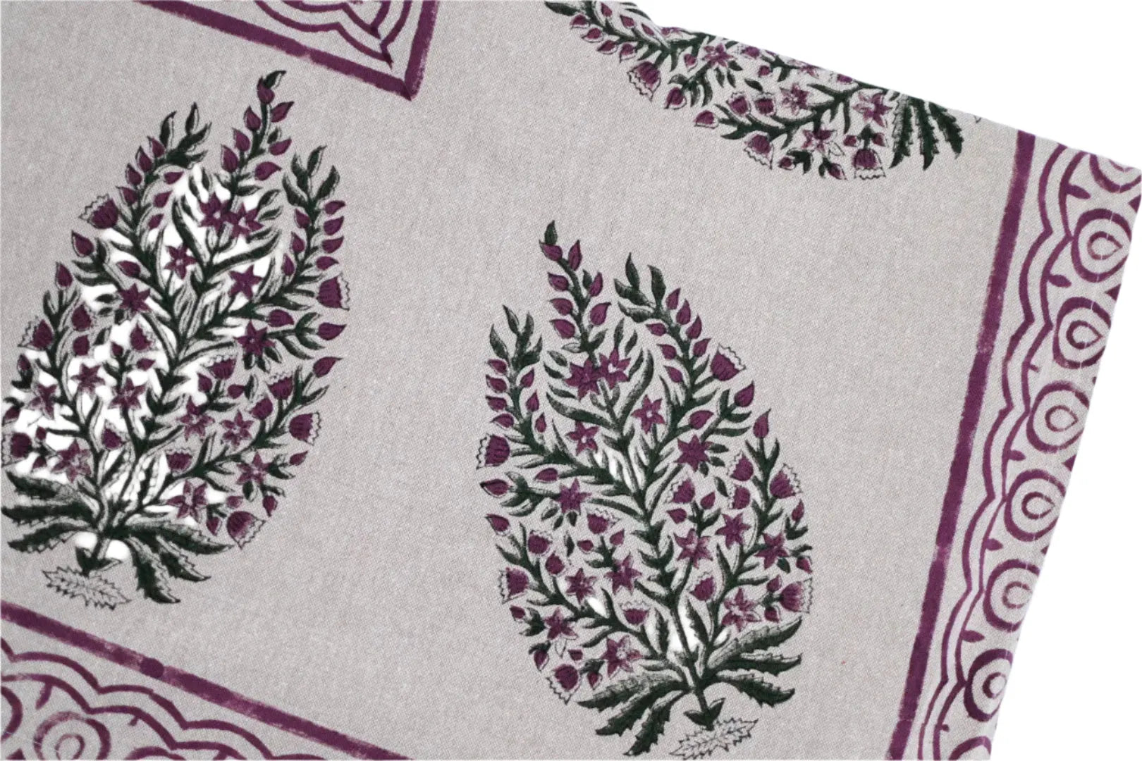 Hannah Floral Block Print Tablecloth - Maple Village Lane