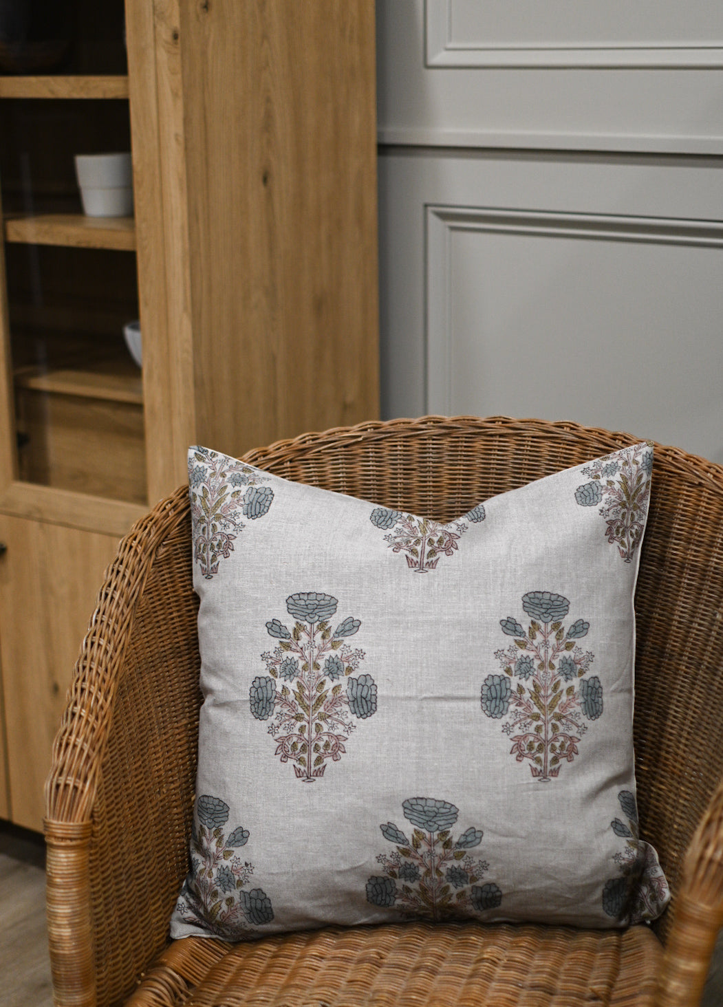 Cypress Ditsy Prints Natural Linen Pillow Cover Pillow Covers