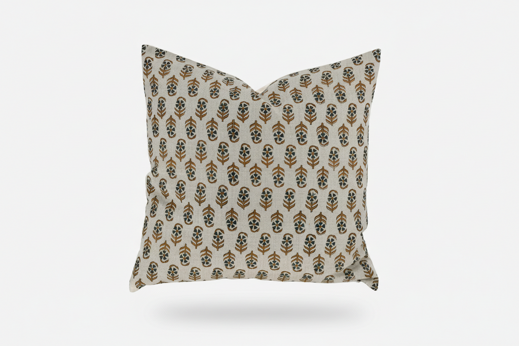 Meadow Ditsy Prints Natural Linen Pillow Cover 26" x 26" Double Sided Pillow Covers