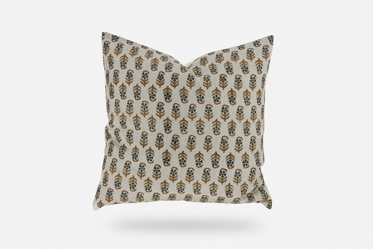 Meadow Ditsy Prints Natural Linen Pillow Cover 26" x 26" Double Sided Pillow Covers