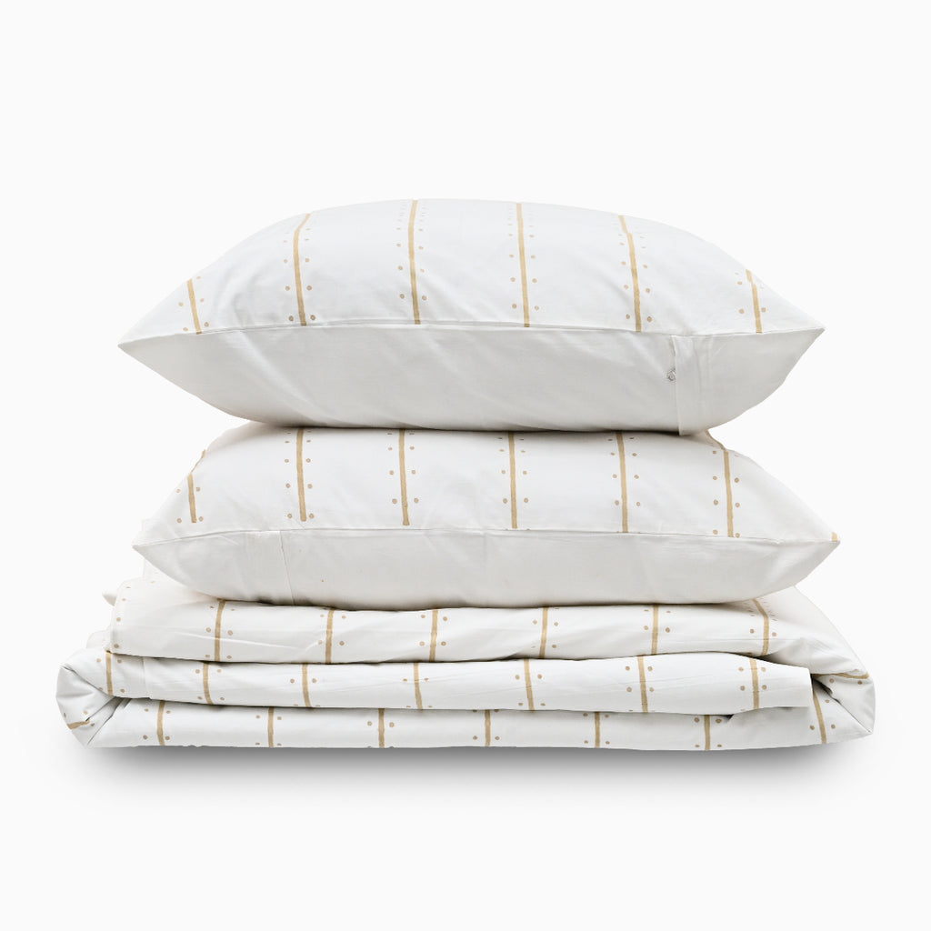Dots and Linear Bedsheet Set Bedsheet