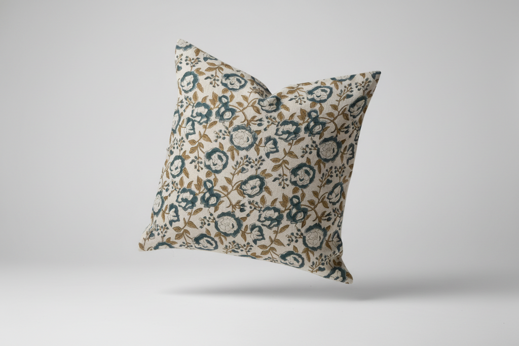 Breanne Botanical Print Beige Pillow Cover 26" x 26" Double Sided Pillow Covers