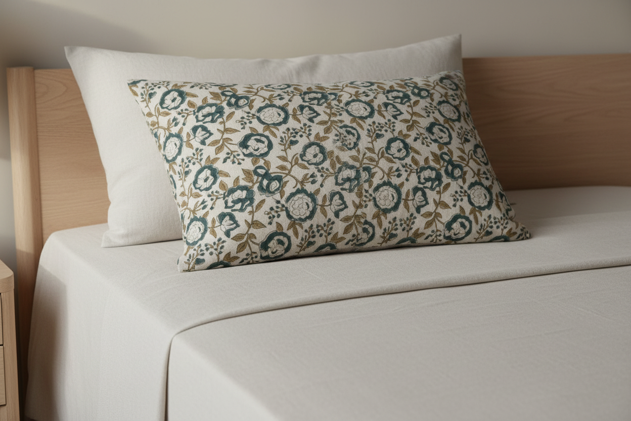 Breanne Botanical Print Beige Pillow Cover Pillow Covers