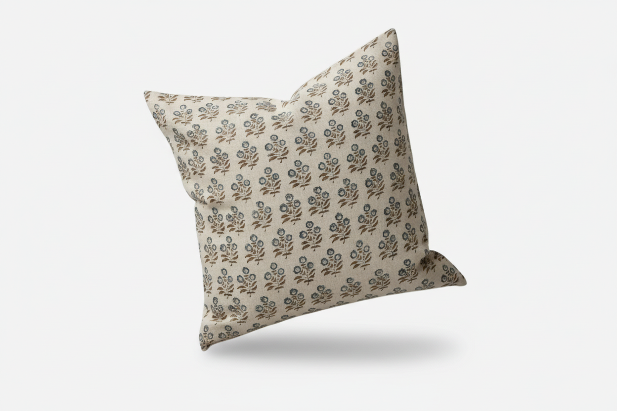 Briannah Ditsy Prints Oat Pillow Cover 26" x 26" Double Sided Pillow Covers