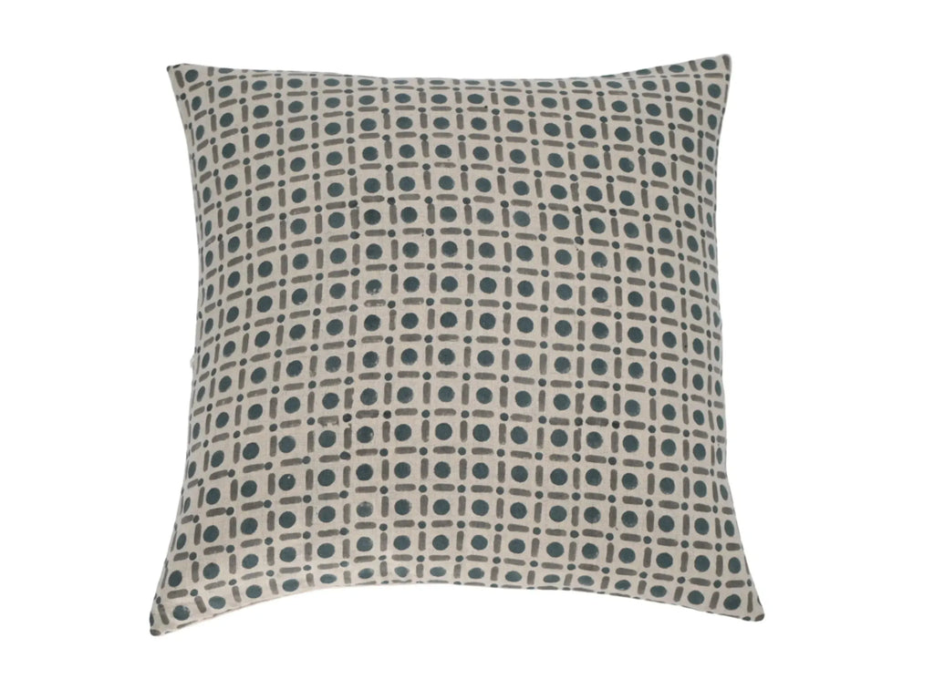 Levi Geometric Natural Linen Pillow Cover 26" x 26" Double Sided Pillow Covers