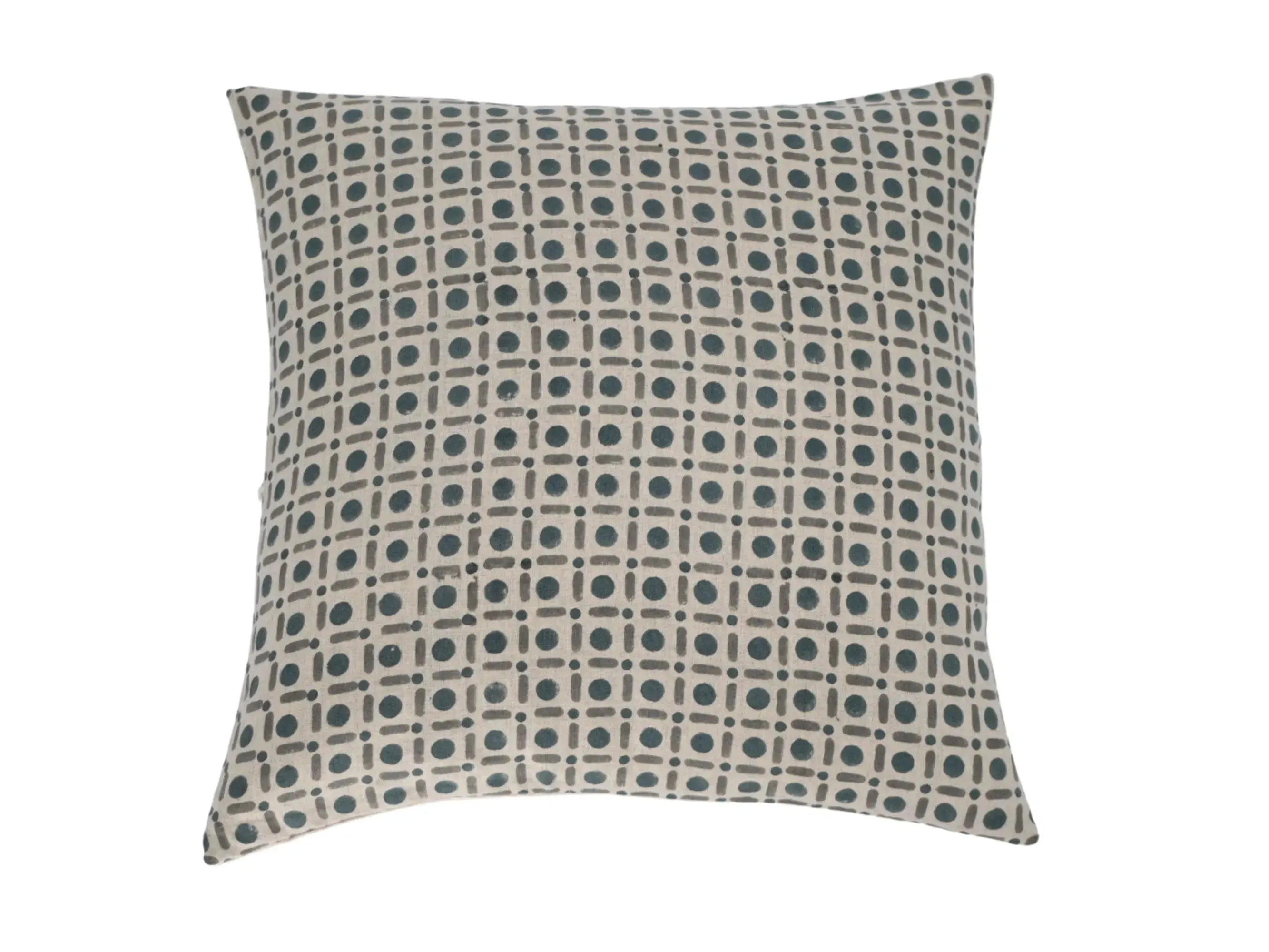 Levi Geometric Natural Linen Pillow Cover 26" x 26" Double Sided Pillow Covers