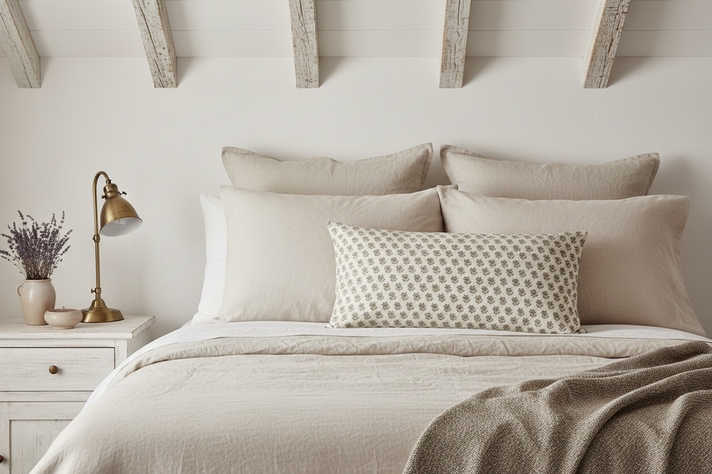 Julia Ditsy Prints Warm White Pillow Cover Pillow Covers