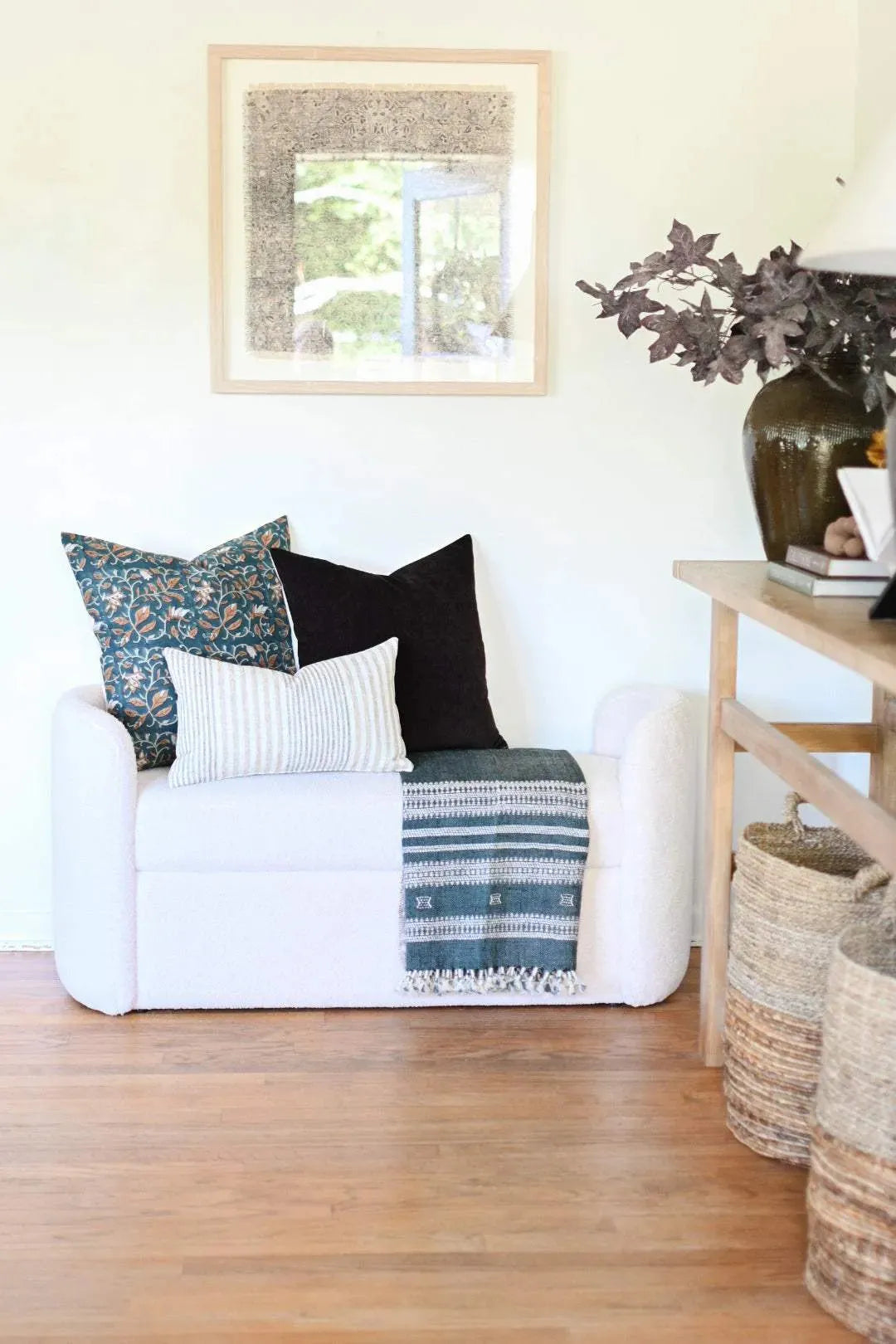 Sadie Botanical Print Deep Teal Pillow Cover Pillow Covers