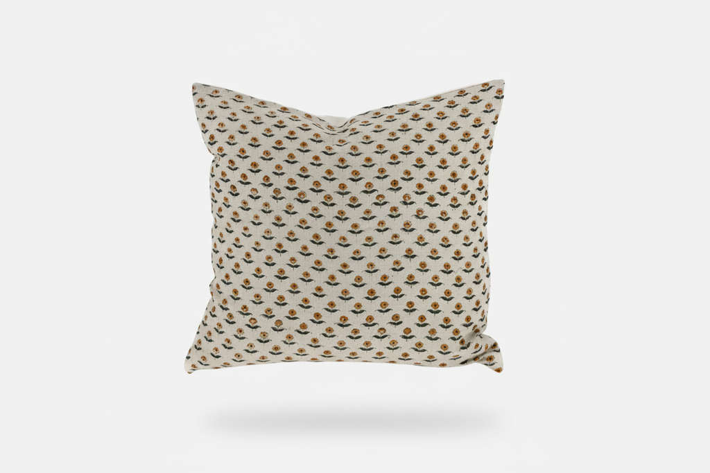 Zinni Ditsy Prints Warm White Pillow Cover 26" x 26" Double Sided Pillow Covers
