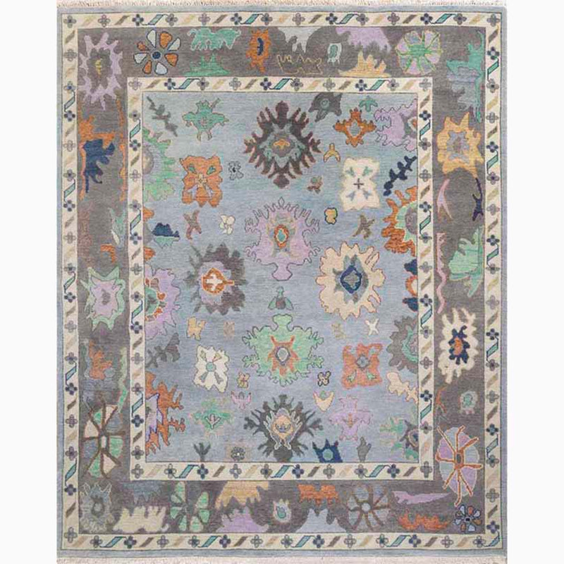 Camellia Hand-Knotted Wool Oushak Rug 12' x 18' Hand-Knotted