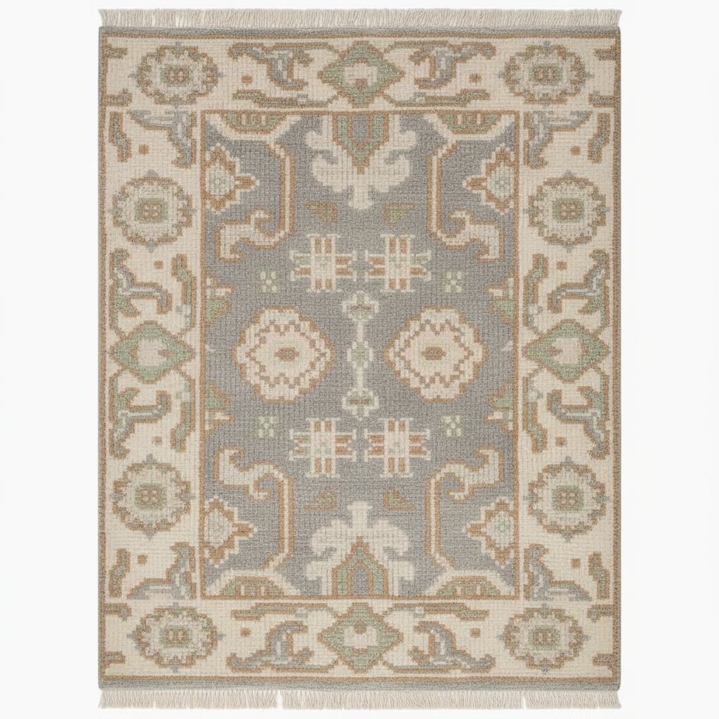 Celandine Hand-Knotted Wool Oushak Rug 8' x 8' Hand-Knotted