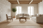 Champagne Hand Loomed Solid Wool Rug Hand Loomed