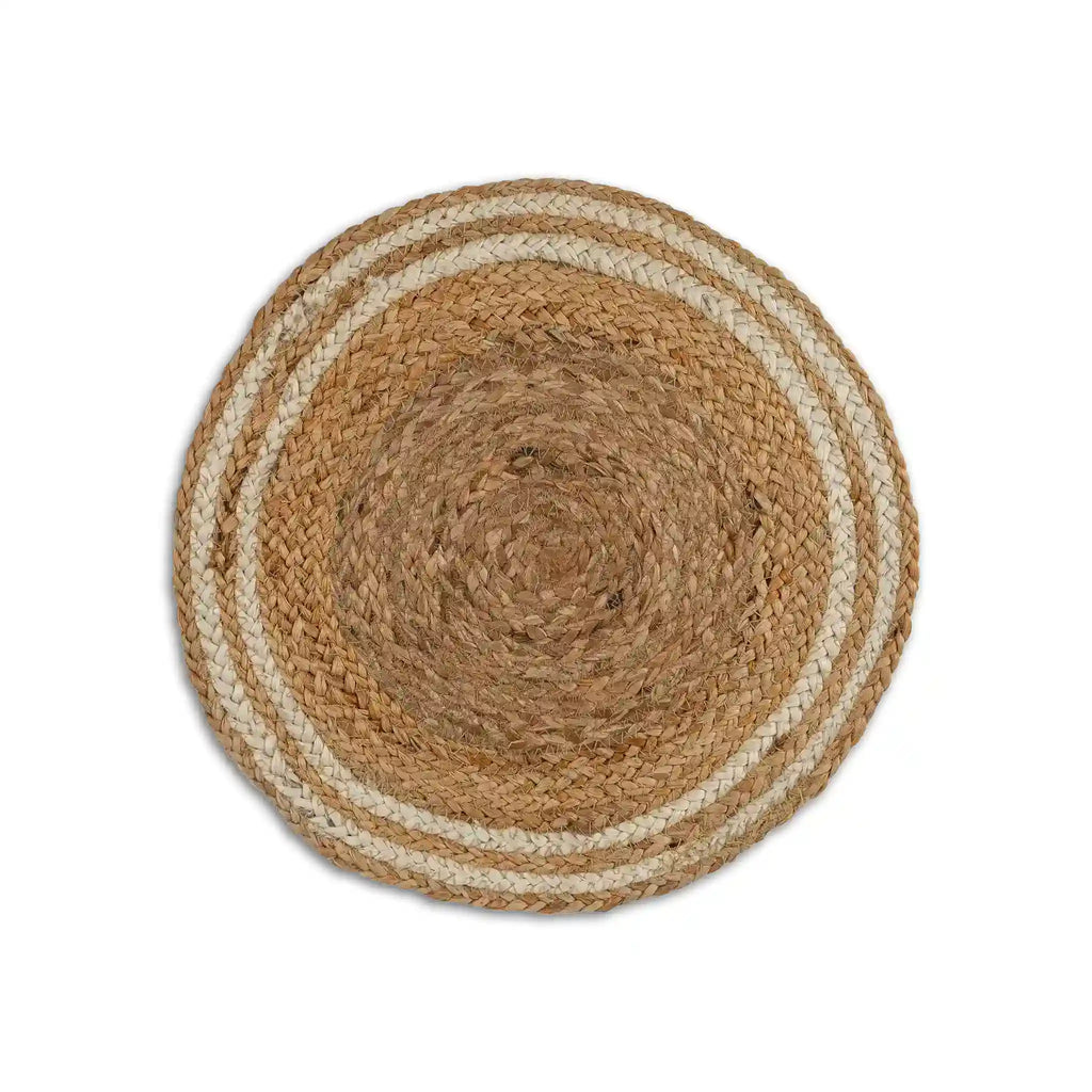 Coastline Natural & White Woven Jute Placemats