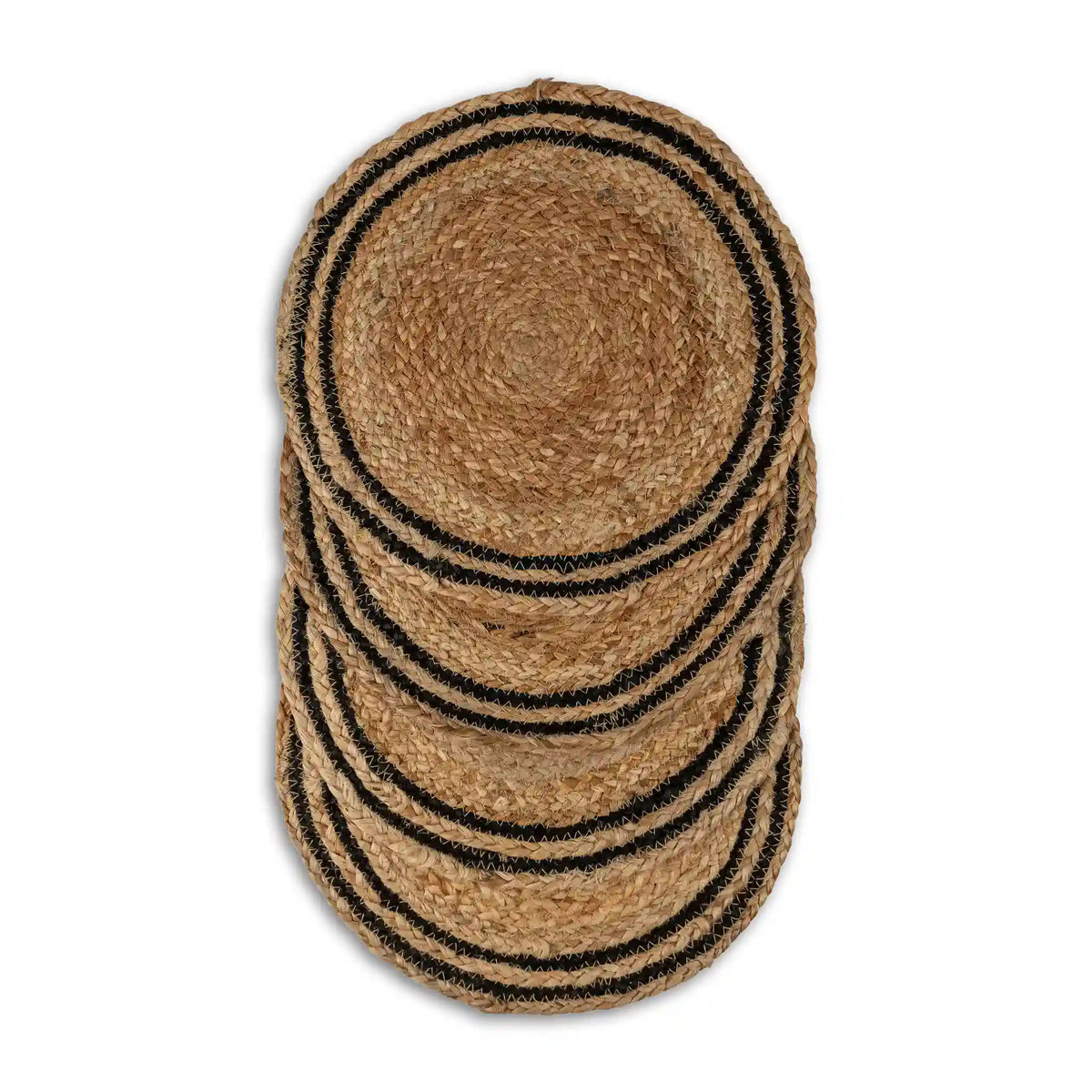 Coastline Natural & Black Woven Jute Placemats