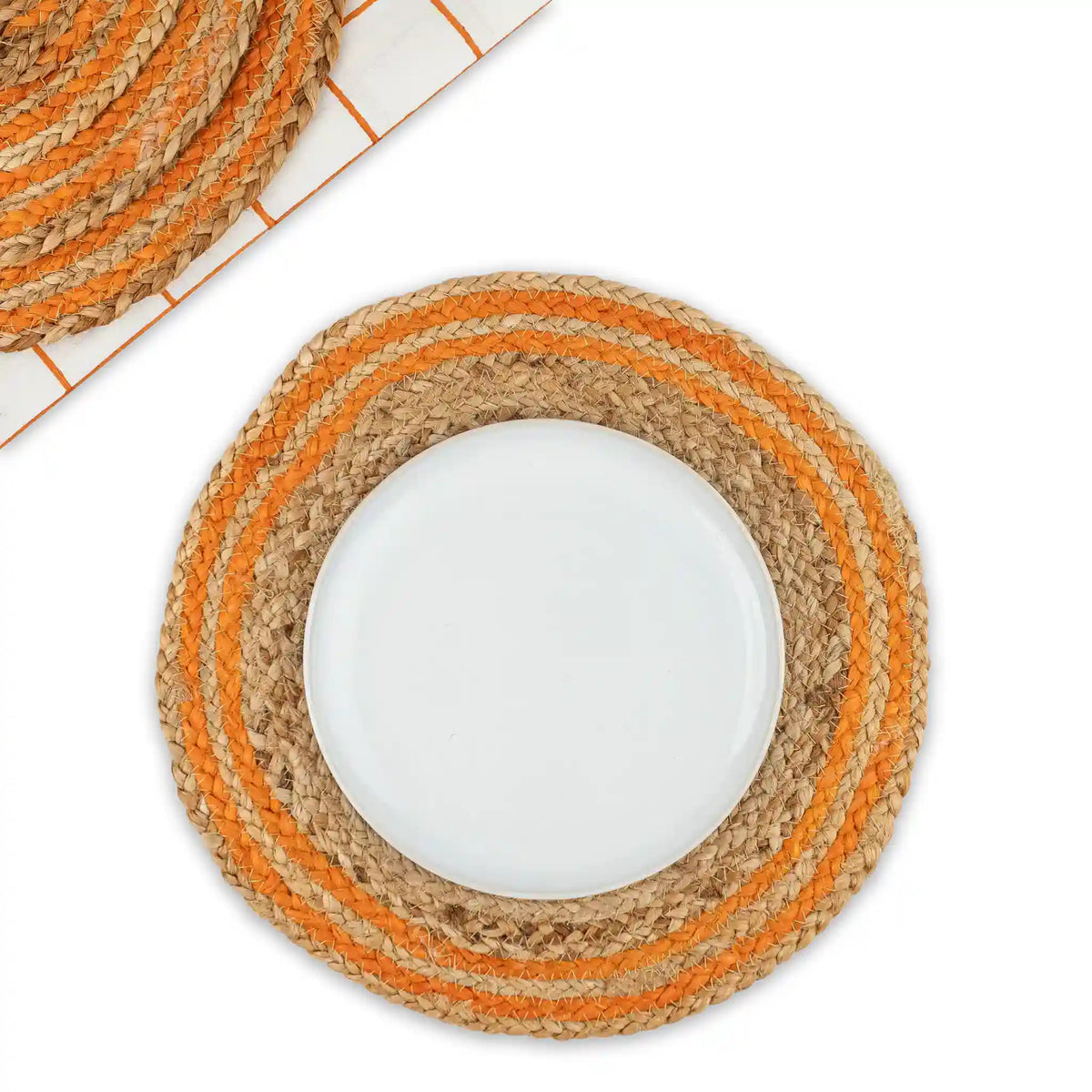 Coastline Natural & Orange Woven Jute Placemats