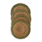 Coastline Natural & Green Woven Jute Placemats