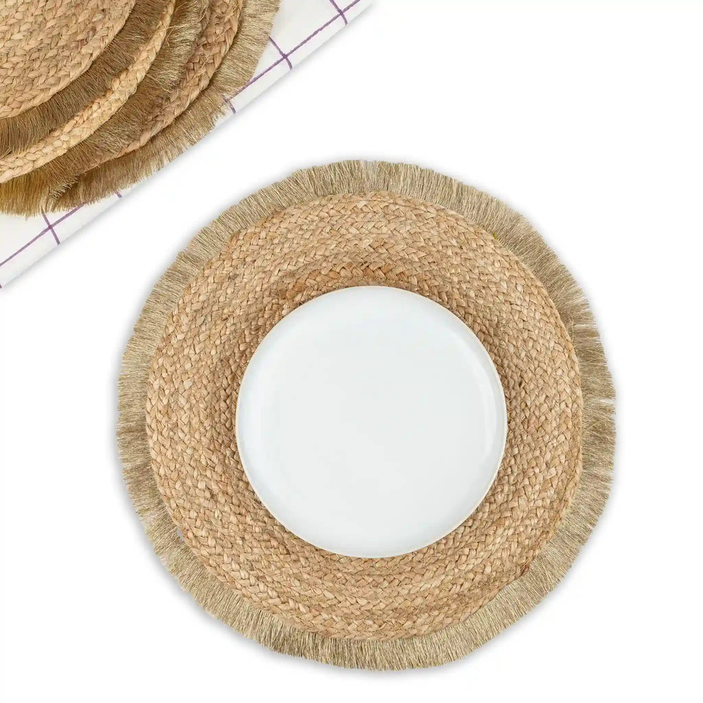 Coil Natural & Gold Woven Jute Placemats
