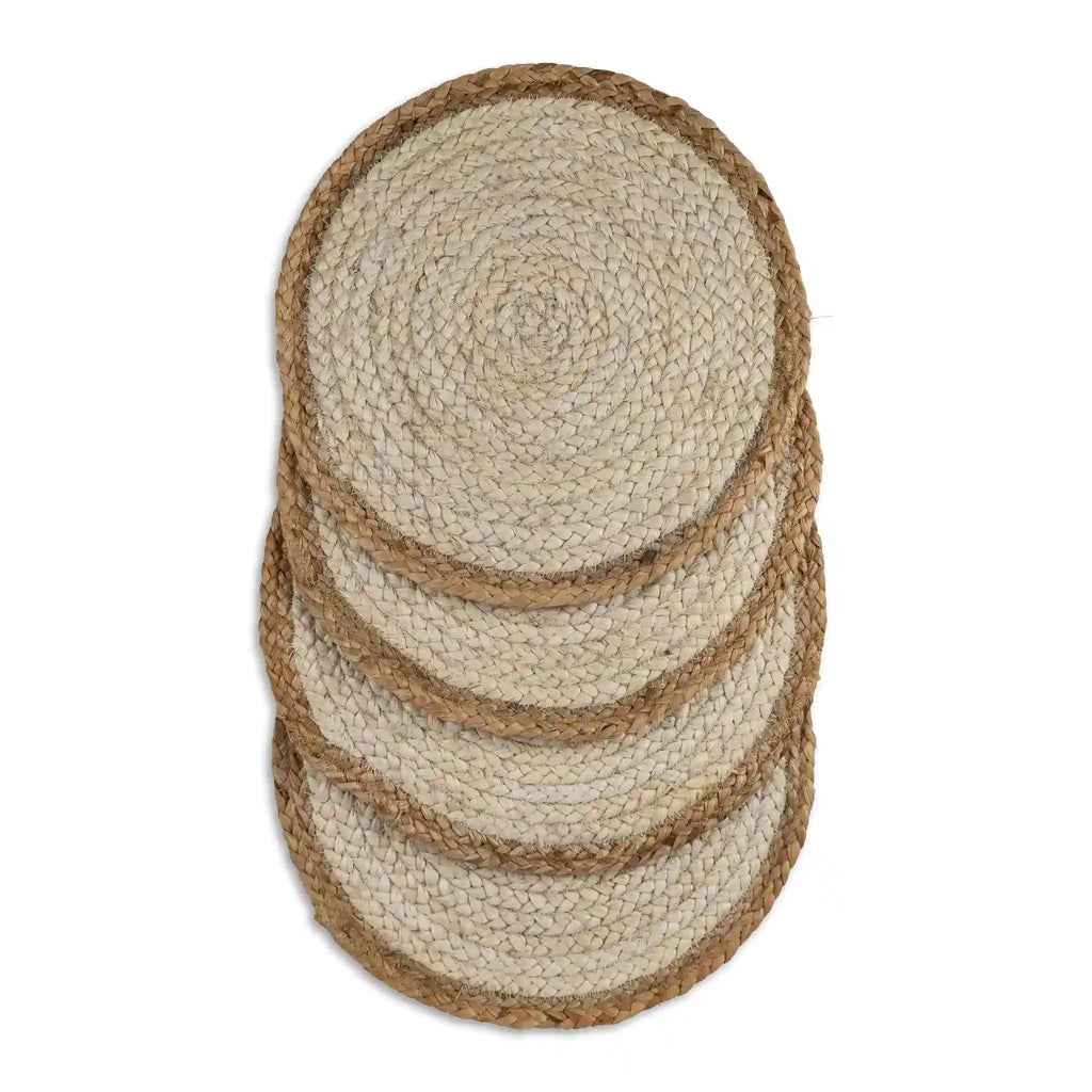 Coil Natural & White Woven Jute Placemats