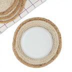 Coil Natural & White Woven Jute Placemats