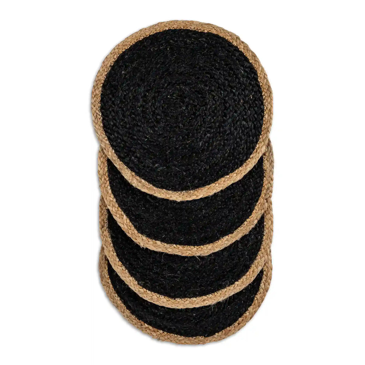 Coil Natural & Black Woven Jute Placemats