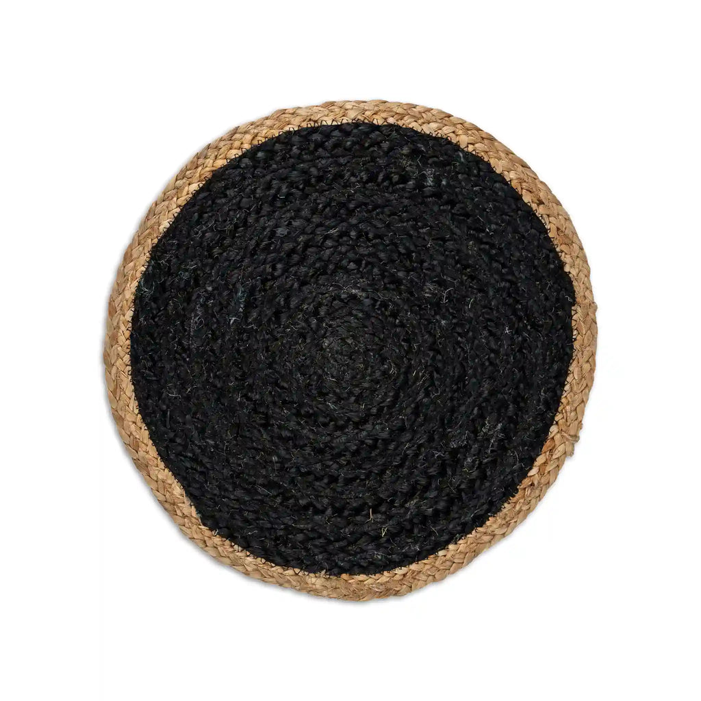 Coil Natural & Black Woven Jute Placemats