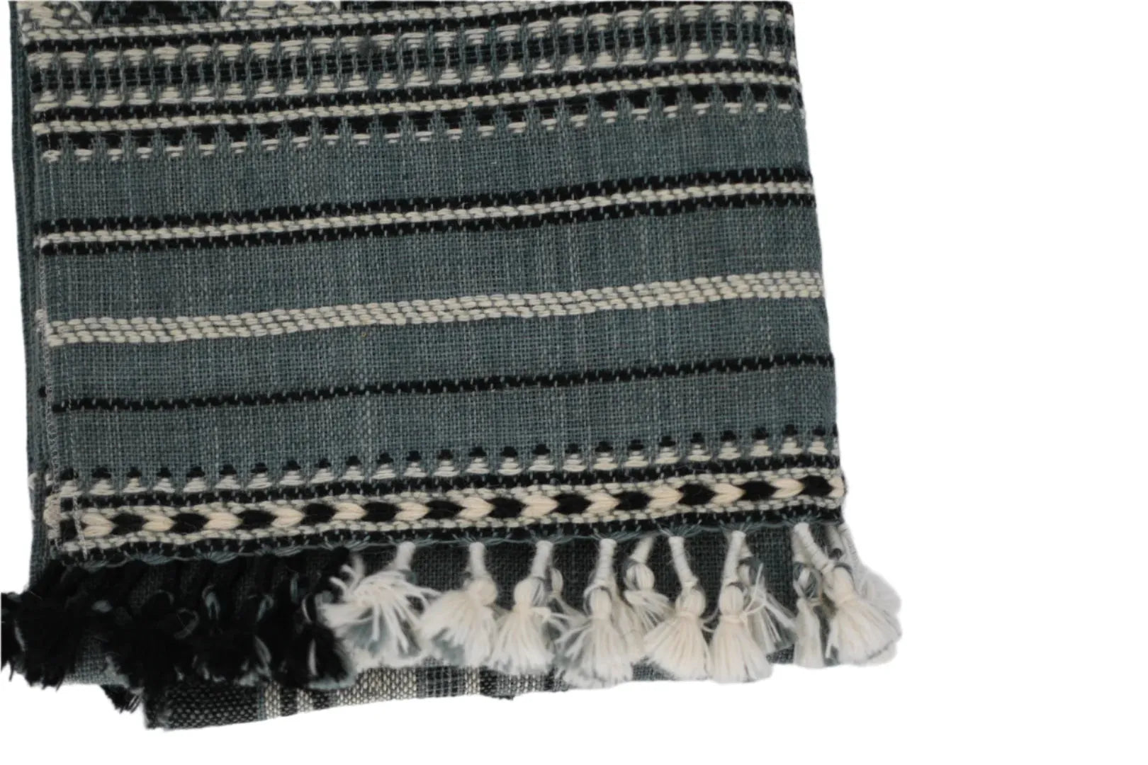 Bhujodi Table Runner - Blue Gray/Multicolor - Maple Village Lane