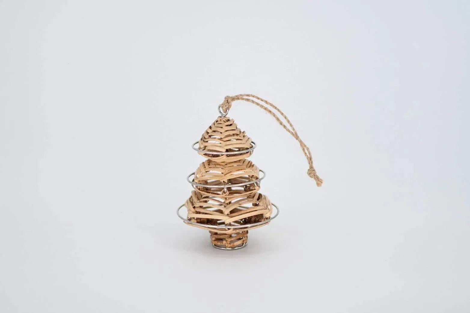 Wicker Christmas Tree Ornament Home Decor