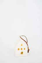 White Ceramic LED House Ornament, 4 Styles House 1 Home Decor