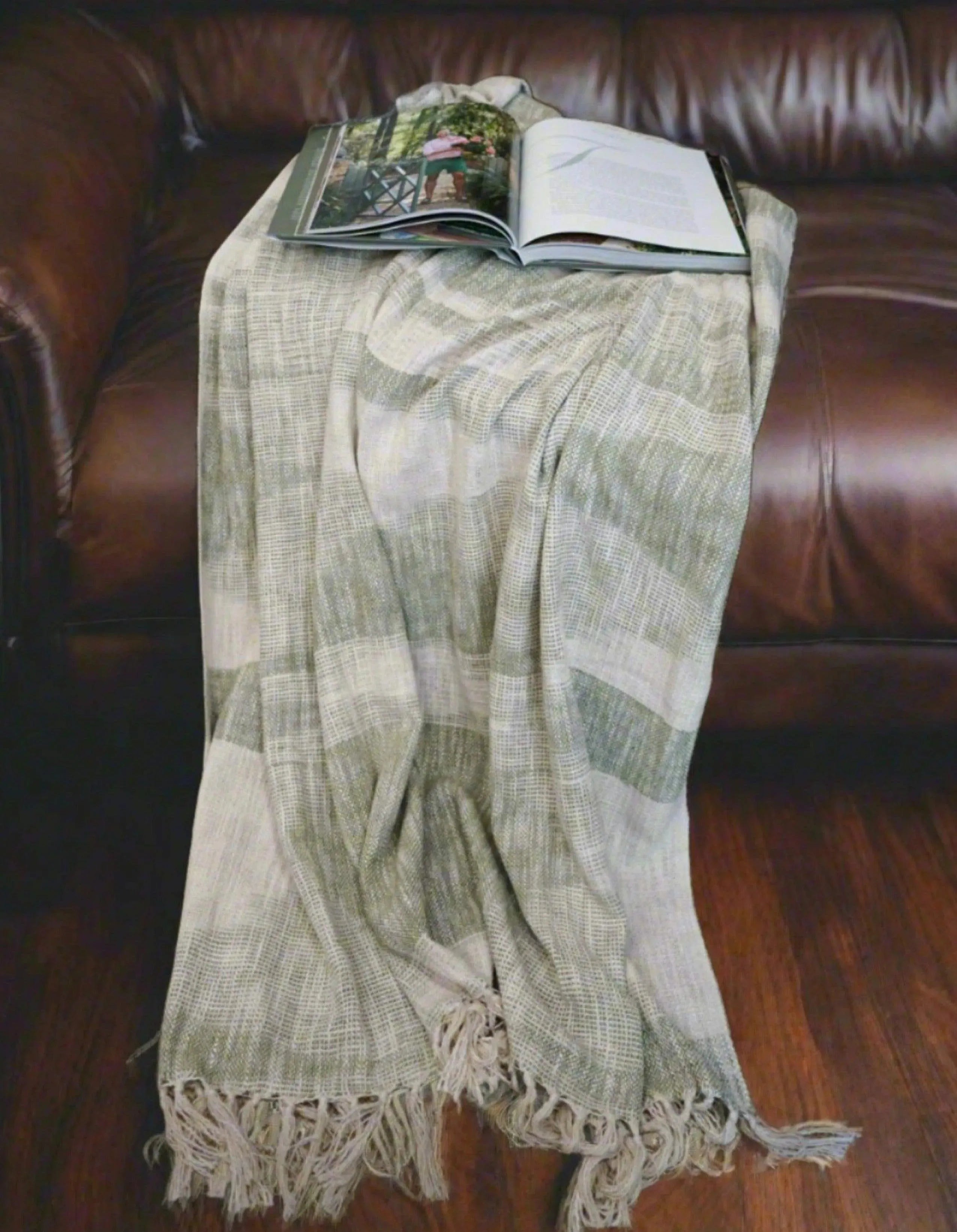 Ava Handloom Sofa Throw Blanket Cotton Throws