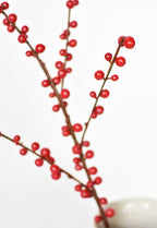 28" Faux Outdoor Red Berry Stem