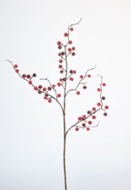 29" Faux Red Sugar Berry Spray Stem