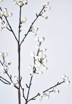 33" Faux White Berry Branch Stem