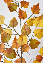 26" Faux Birch Leaf Stem Orange / Mustard / Yellow