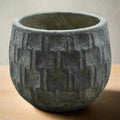 Checkered Stamped Pot Vase & Pots