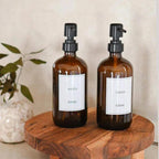 Amber Soap Dispenser Set of 2 Home Decor