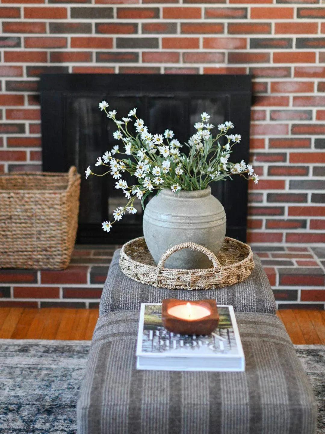 Vanilla Jasmine Wooden Dough Bowl Candle Candles