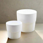 Cream Checkerboard Pot Vase & Pots