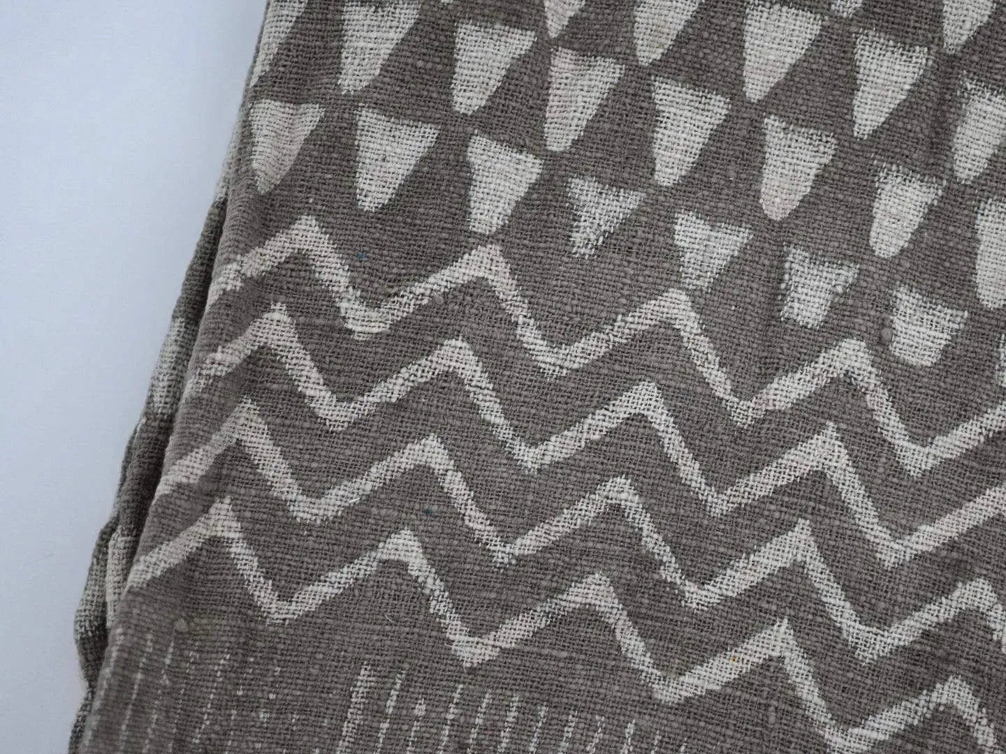 Jonathan Block Print Throw Blanket with Tassels Hand Block Printed