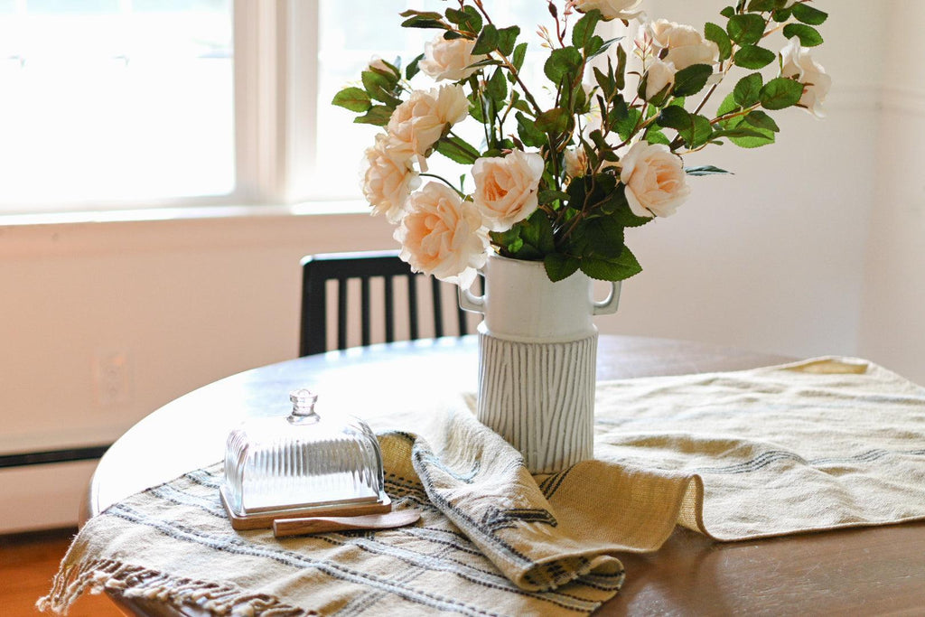 Glazed Striped Vase Vase & Pots