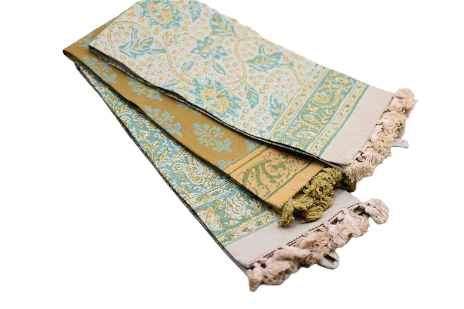 Block Print Cotton Printed Tea Towel - Maple Village Lane