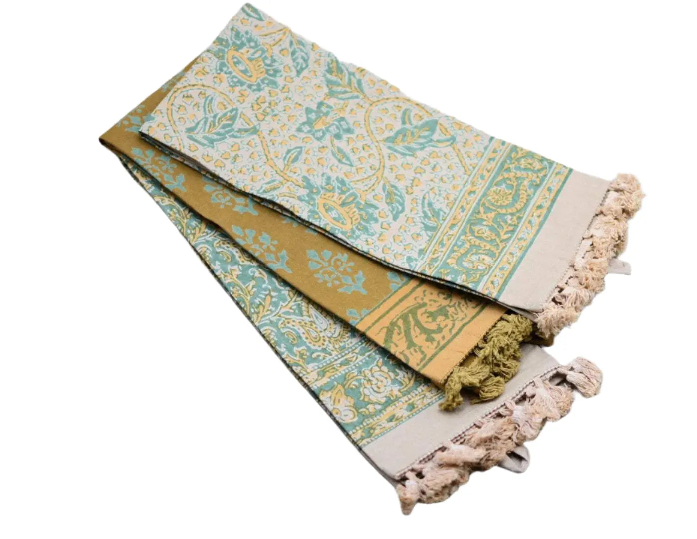 Block Print Cotton Printed Tea Towel - Maple Village Lane