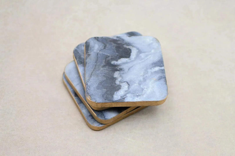 Marble Coasters with Gold Edge, Set of 4 Home Decor