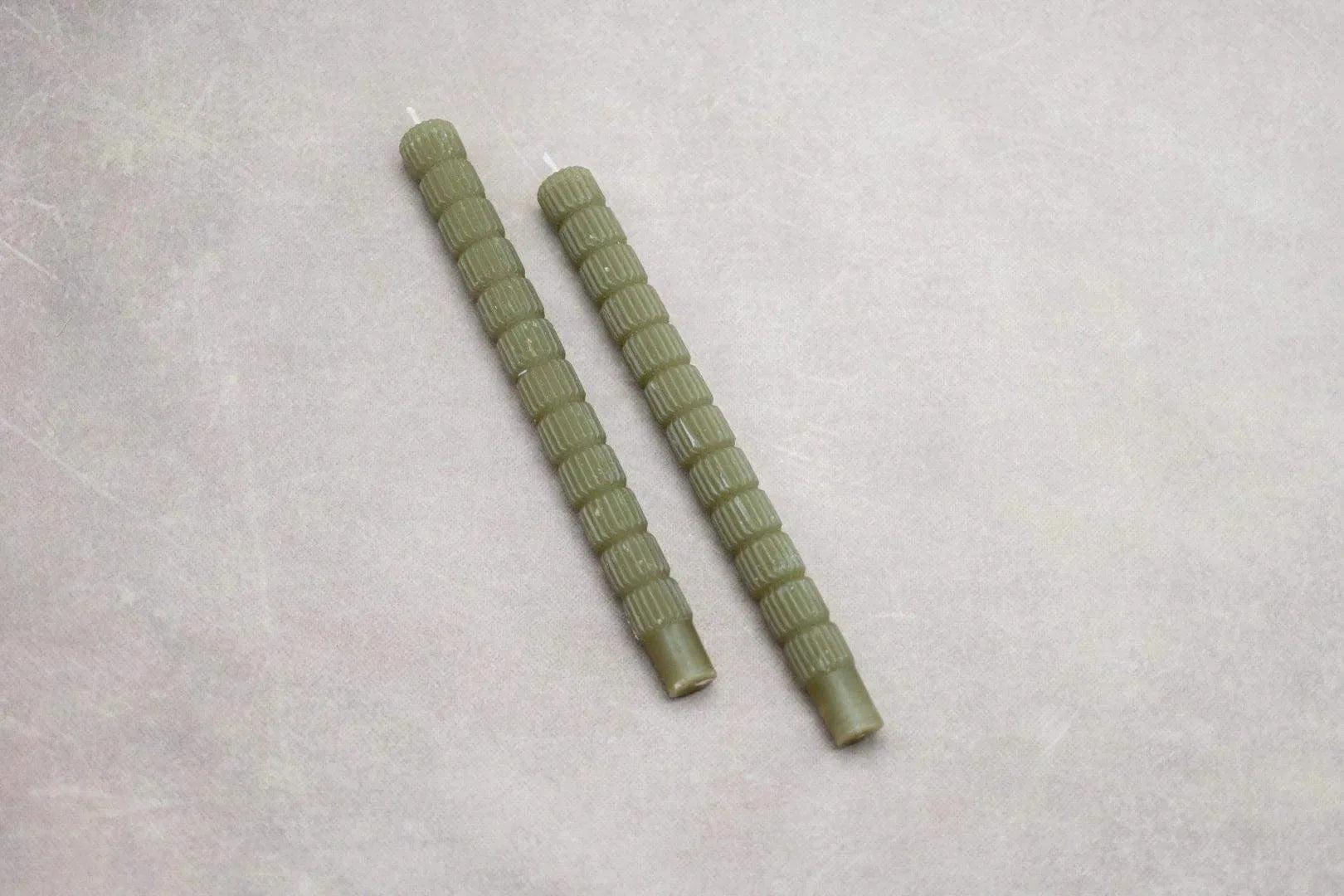 Unscented Sculpted Tapers, Set of 2 One Home Decor