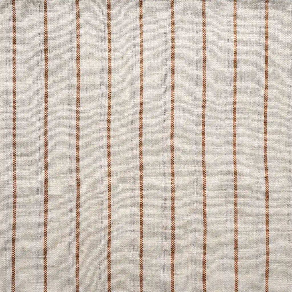 Striped Linen White & Brown Fabric