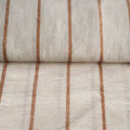 Striped Linen White & Brown Fabric
