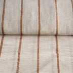 Striped Linen White & Brown Fabric