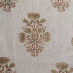 A Pressed Petal Natural & Beige Linen Fabric