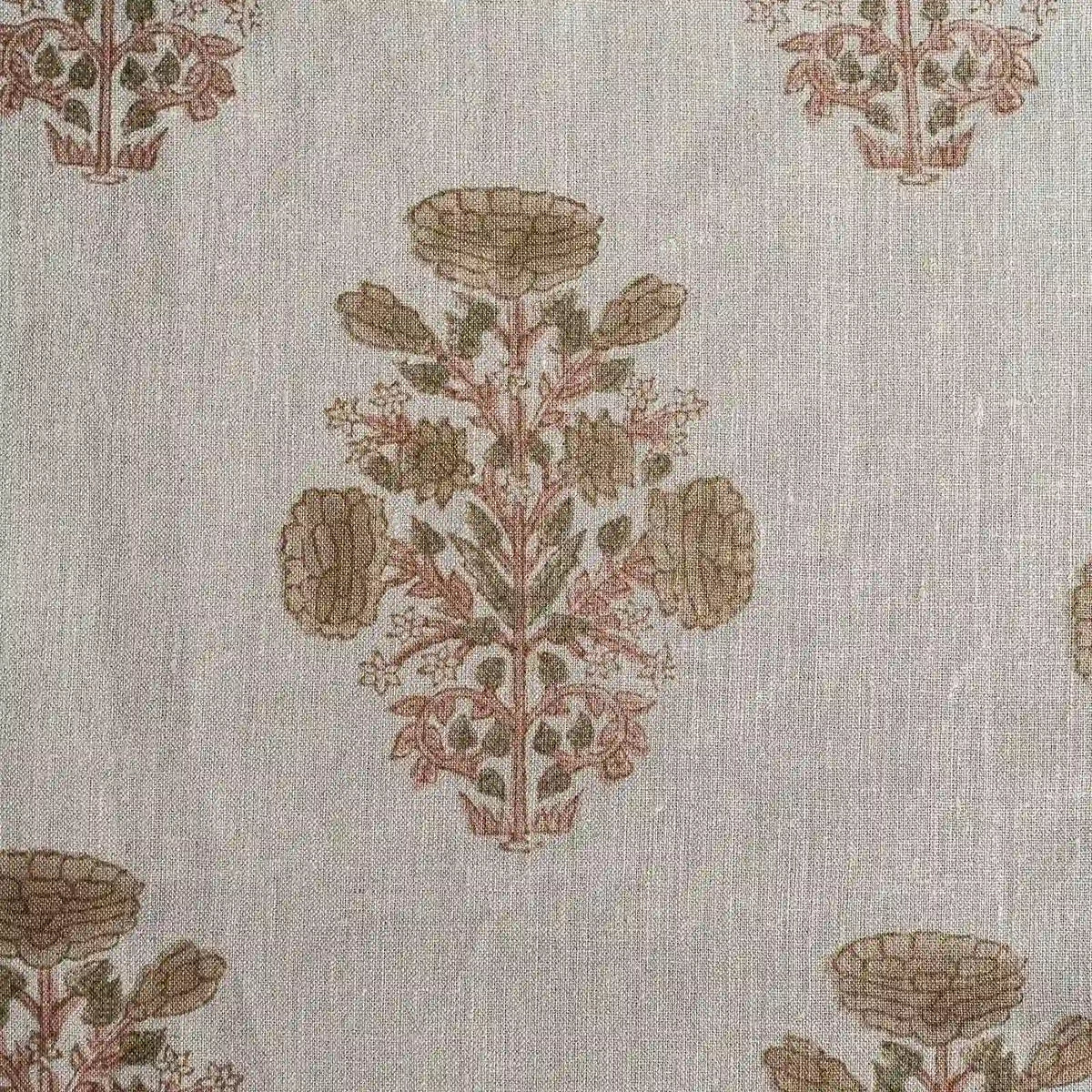 A Pressed Petal Natural & Beige Linen Fabric