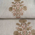 A Pressed Petal Natural & Beige Linen Fabric